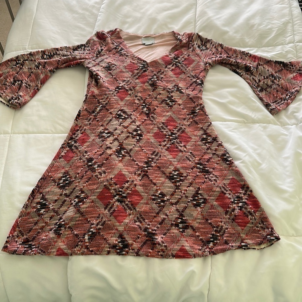 Maeve Anthropology knit boho dress shirt with flared sleeves multiple colors